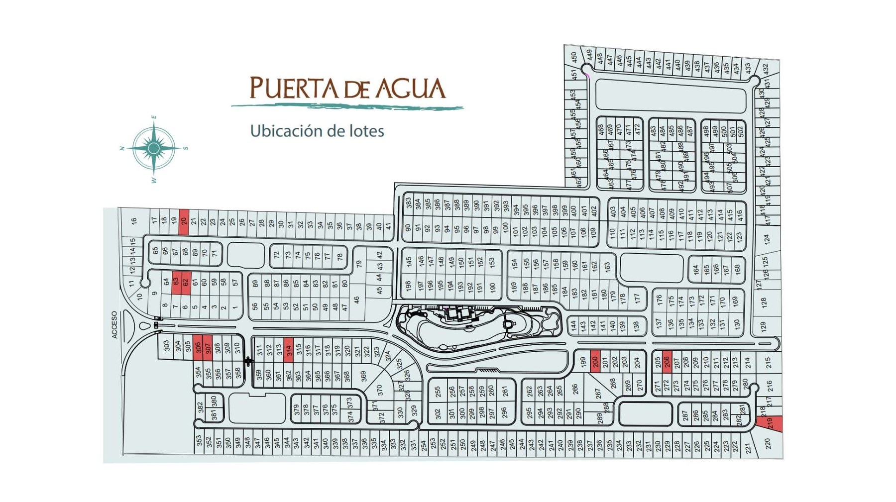 Ubicación de lotes en Puerta de Agua