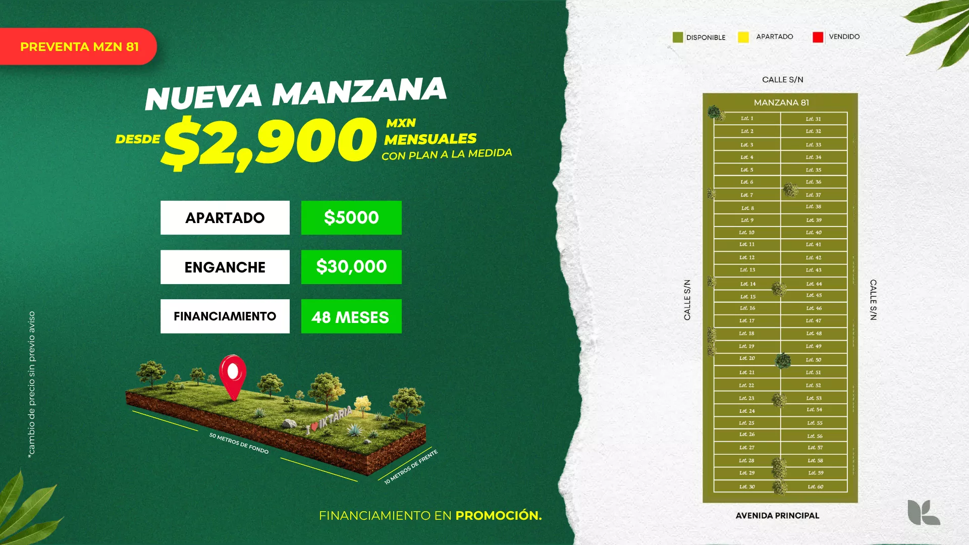 Manzana 206 desde $240,000 MXN